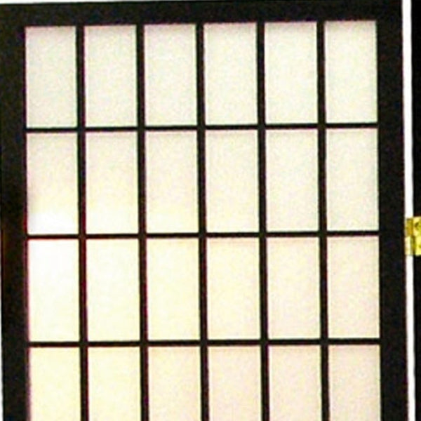 HomeRoots 70" Black and White Four-Panel Room Divider - Stylish Heavy-Duty Folding Screen for Privacy & Decor 469129