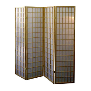 HomeRoots 70" Elegant Brown Rice Paper Folding Room Divider - Stylish Privacy Screen for Home & Office Use 469131
