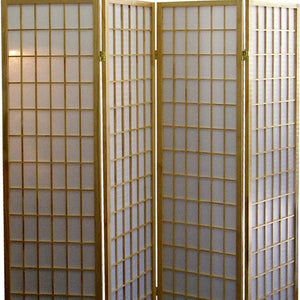 HomeRoots 70" Elegant Brown Rice Paper Folding Room Divider - Stylish Privacy Screen for Home & Office Use 469131