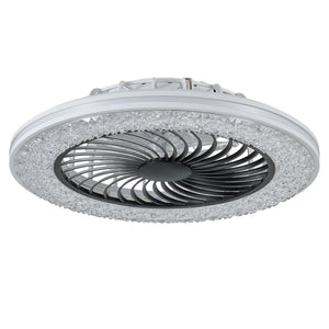 English Elm 23 Inch Bladeless Flush Mount Ceiling Fan Rgb Light Ring Copper Motor Low Profile W1340P461541