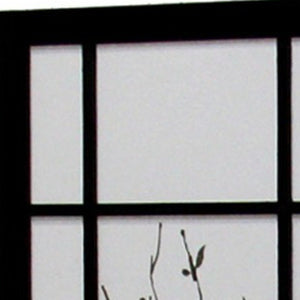HomeRoots 70" Elegant Black and White Folding Room Divider - Heavy-Duty Rice Paper Panels for Privacy & Style 469133