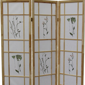 HomeRoots 70" Elegant Brown and White Three-Panel Folding Screen Room Divider - Durable, Versatile, Stylish Decor 469135