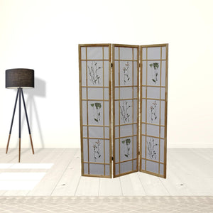 HomeRoots 70" Elegant Brown and White Three-Panel Folding Screen Room Divider - Durable, Versatile, Stylish Decor 469135