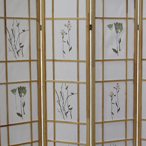 HomeRoots 70" Elegant Four-Panel Folding Screen Divider - Durable Rice Paper & Natural Wood Frame Design 469136