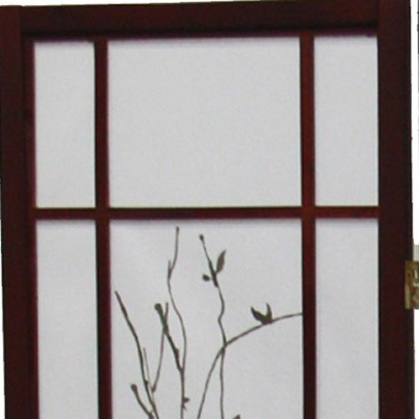 HomeRoots 70" Brown Folding Three-Panel Rice Paper Room Divider Screen - Stylish Privacy & Space Solution 469137