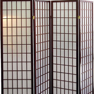 HomeRoots 70" Brown Room Divider - Durable Four-Panel Folding Screen for Privacy & Stylish Space Definition 469140