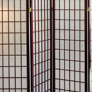 HomeRoots 70" Brown Room Divider - Durable Four-Panel Folding Screen for Privacy & Stylish Space Definition 469140
