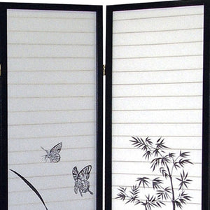 HomeRoots 70" Elegant Black and White Folding Room Divider - Heavy Duty Rice Paper Screen for Privacy & Style 469141