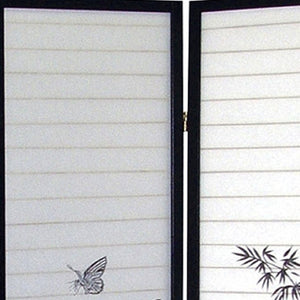 HomeRoots 70" Elegant Black and White Folding Room Divider - Heavy Duty Rice Paper Screen for Privacy & Style 469141