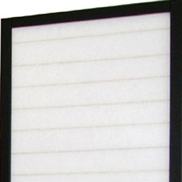 HomeRoots 70" Elegant Black and White Three-Panel Folding Room Divider - Durable Rice Paper Screen for Privacy 469143