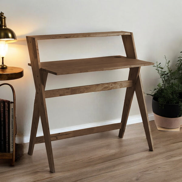 Homeroots 20" Espresso Wood Writing Desk   469145