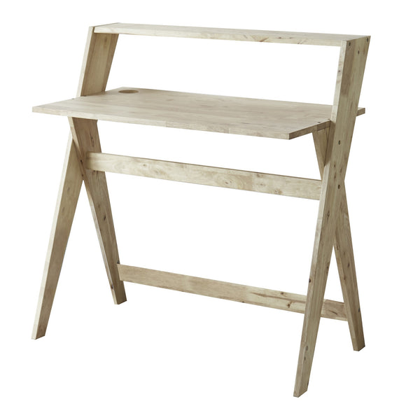 Homeroots 20" Natural Wood Writing Desk Natural  469146
