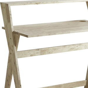 Homeroots 20" Natural Wood Writing Desk Natural  469146