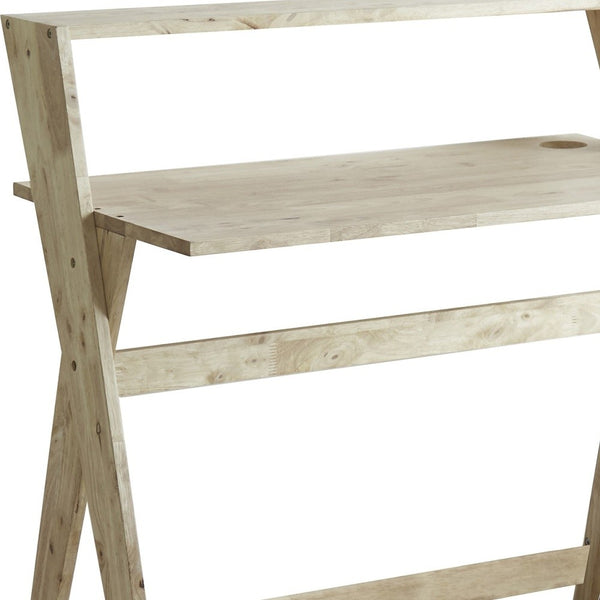 Homeroots 20" Natural Wood Writing Desk Natural  469146