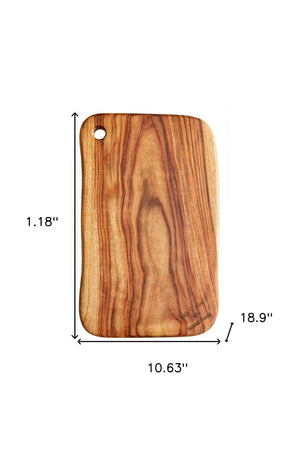 Homeroots 11" Natural Wood Rectangular Wood Cutting Board   469158