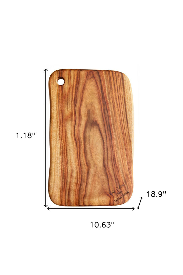 Homeroots 11" Natural Wood Rectangular Wood Cutting Board   469158