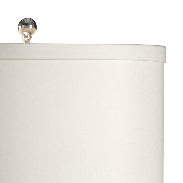 Wildwood Milky Glass Bottle Lamp With Silver-To-Milky Ombre, Polished Nickel Accents & Eggshell Shade — 31" Tall 46917