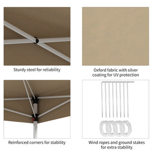 English Elm Outsunny 13' X 13' Instant Pop-Up Canopy Tent With Wheeled Carry Bag – Adjustable Height & Uv Protection W2225P200630-GIGA