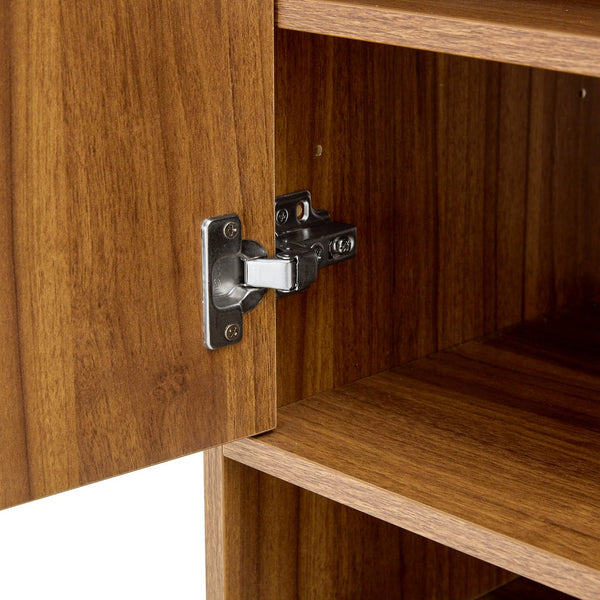 English Elm Multi-Functional Walnut Mdf Shoe Cabinet - Elegant Nordic & Industrial Design With Smart Storage Solutions W3226P278928