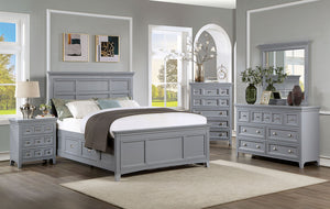 English Elm Transitional Solid Wood Chest with Five Smooth Glide Drawers, Felt-Lined Top, Timeless Design Gray 39 L x 21 W x 56 H B2741P369370