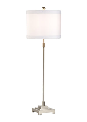 Wildwood Bailey Slim Brushed Nickel Table Lamp — 33" Contemporary Task & Accent Lighting For Modern Spaces 46932