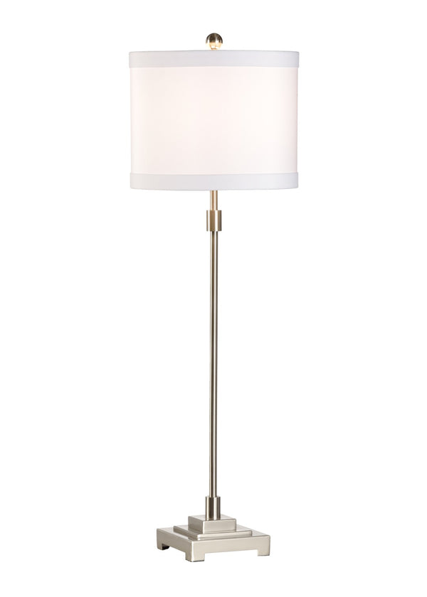 Wildwood Bailey Slim Brushed Nickel Table Lamp — 33" Contemporary Task & Accent Lighting For Modern Spaces 46932