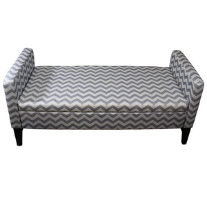 Homeroots 53" Gray And White And Black Upholstered Polyester Blend Geometric Bench With Flip Top  Metal 469323