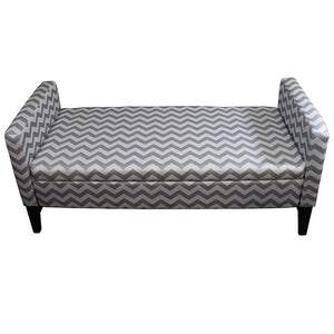 Homeroots 53" Gray And White And Black Upholstered Polyester Blend Geometric Bench With Flip Top  Metal 469323