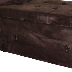 Homeroots Brown Suede Shoe Storage Bench With Drawer  Metal 469341