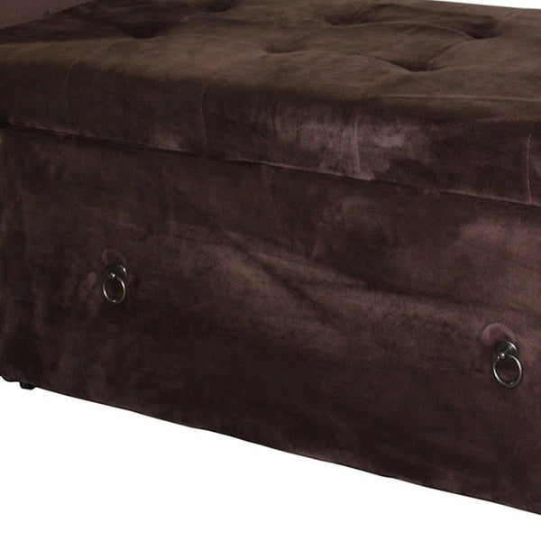 Homeroots Brown Suede Shoe Storage Bench With Drawer  Metal 469341