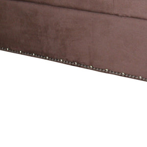 Homeroots Cozy Brown Suede Storage Bench  Solid Wood 469344