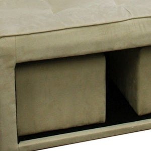Homeroots Beige Storage Bench And Ottoman Set - Stylish 3-in-1 Design With Durable Upholstery For Any Decor   469396