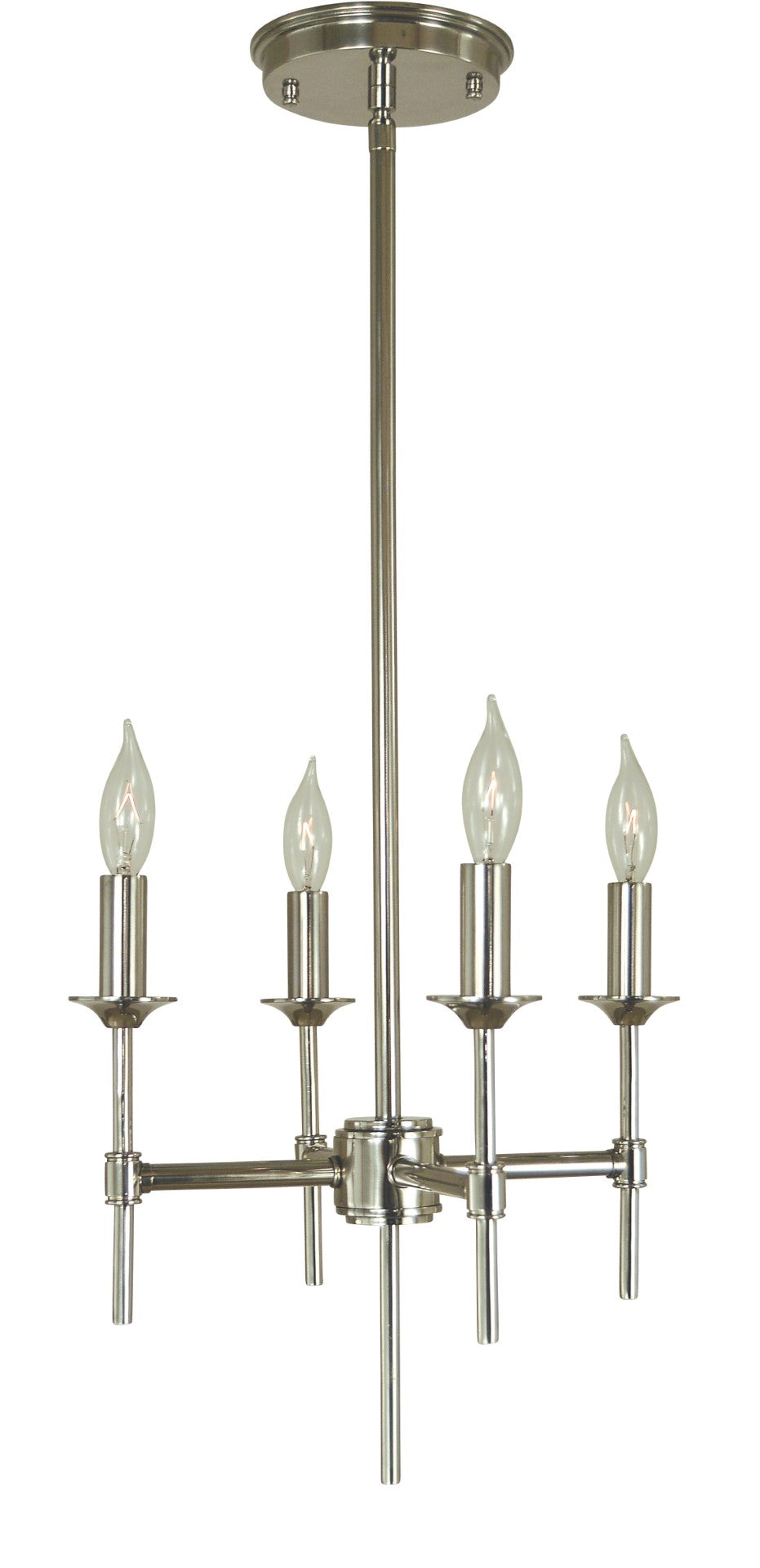 Framburg 4-light Modern Handmade Chandelier – Elegant Minimalist Design For Timeless Home Ambiance Polished Nickel Metal 4694 Pn