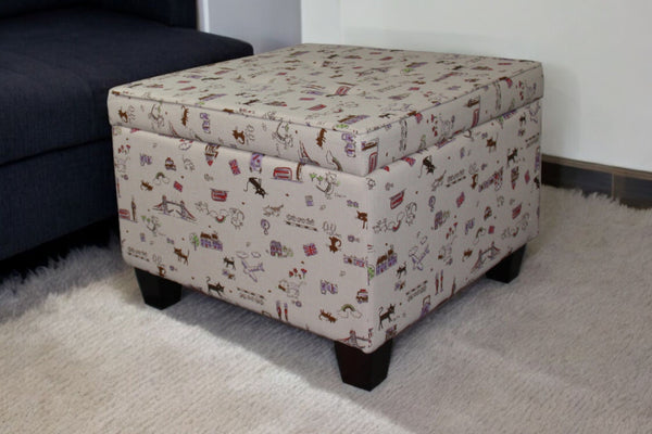 Homeroots 25" Tan Polyester Blend And Black Storage   469405