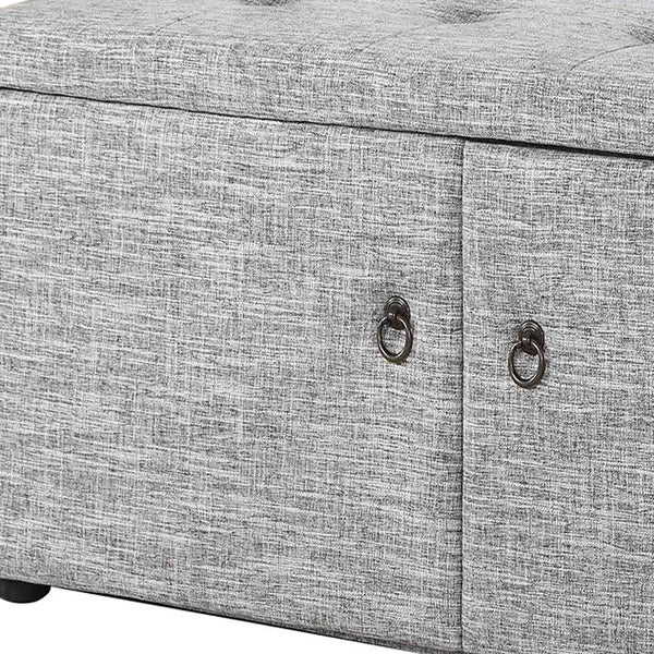 Homeroots Light Gray Linen Look Double Door Shoe Storage Bench Gray Manufactured Wood 469432