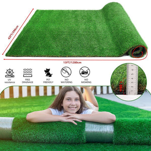 English Elm 13ftx42ft Outdoor Synthetic Turf Runner Rug Dense Pet Friendly Uv Resistant Patio W1790P351193