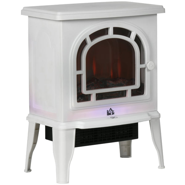 English Elm HOMCOM 18" Electric Fireplace Stove - Compact Freestanding Heater with Realistic LED Flame, 1500W W2225P249848