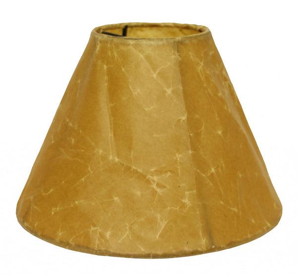 Homeroots 10" Brown Slanted Empire Crinkle Oil Paper Lampshade  Crinkle Oil Paper 469472