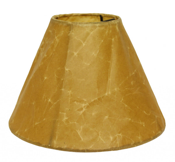 Homeroots 10" Brown Slanted Empire Crinkle Oil Paper Lampshade  Crinkle Oil Paper 469472