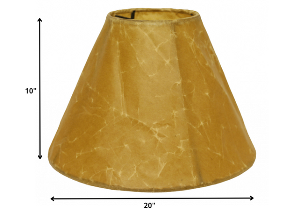 Homeroots 10" Brown Slanted Empire Crinkle Oil Paper Lampshade  Crinkle Oil Paper 469472