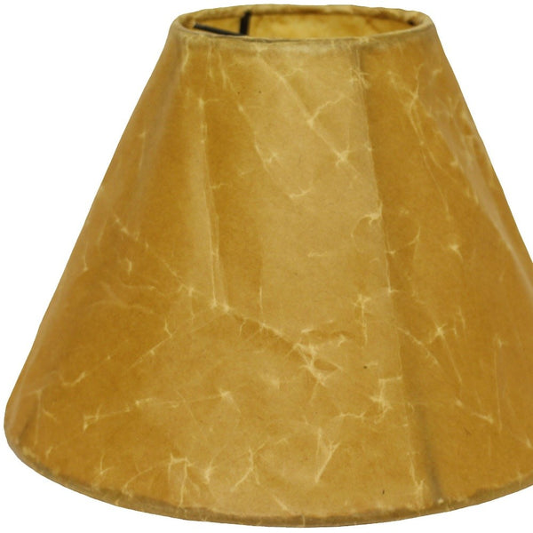 Homeroots 10" Brown Slanted Empire Crinkle Oil Paper Lampshade  Crinkle Oil Paper 469472