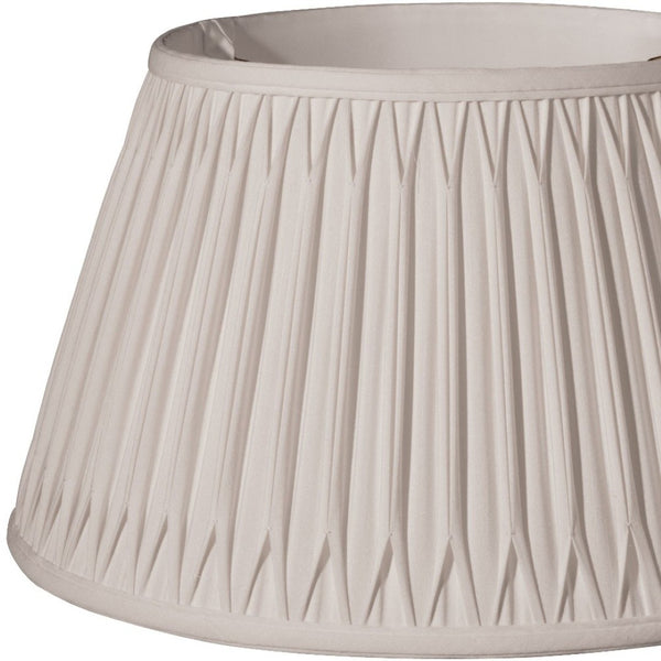 HomeRoots Cream Shantung Silk Drum Lamp Shade - Elegant Pleated Design for Ambient Lighting in Any Room 469475