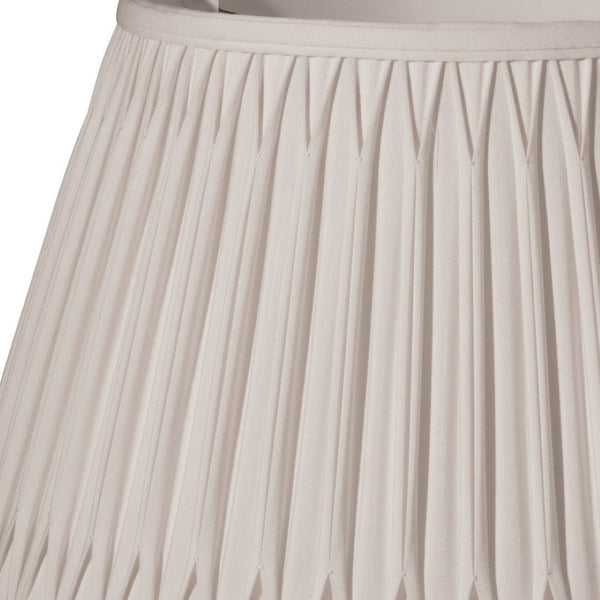 HomeRoots Cream Shantung Silk Drum Lamp Shade - Elegant Pleated Design for Ambient Lighting in Any Room 469475