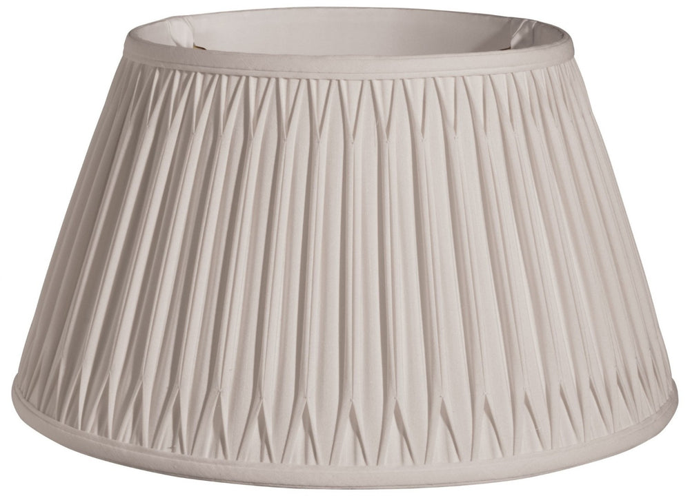 HomeRoots Cream Shantung Silk Drum Lamp Shade - Elegant Pleated Design for Ambient Lighting in Any Room 469475