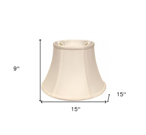 Homeroots 15" White Drum Monay Shantung Lampshade  Monay Shantung Silk 469488
