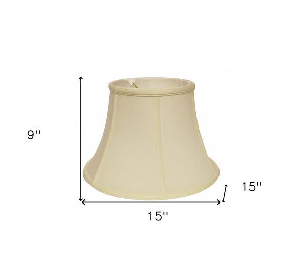 Homeroots 15" Ivory Drum Monay Shantung Lampshade  Monay Shantung Silk 469490