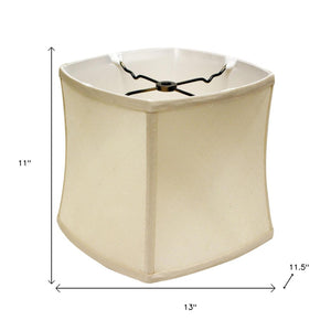 HomeRoots Ivory Pongee Silk Square Lamp Shade - Elegant Illumination for Modern & Mid-Century Interiors 469511