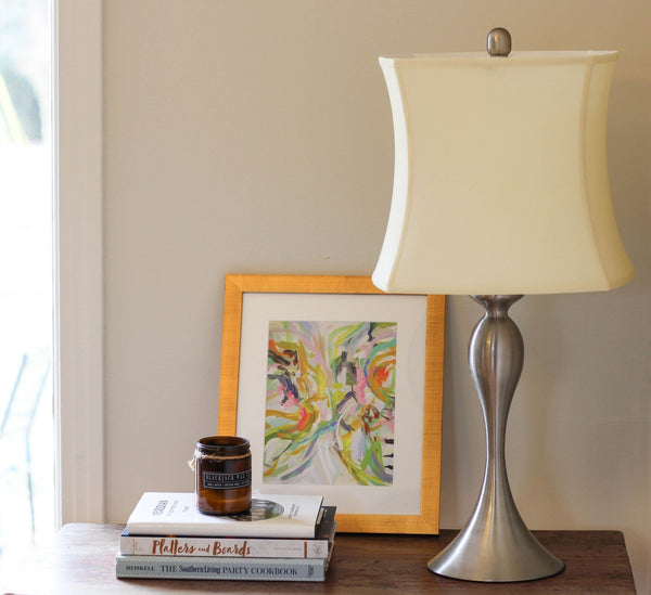 Homeroots 13" Ivory Soft Box Pongee Silk Lampshade  Pongee Silk 469511