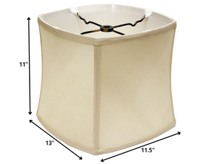 Homeroots 13" Ivory Soft Box Pongee Silk Lampshade  Pongee Silk 469511