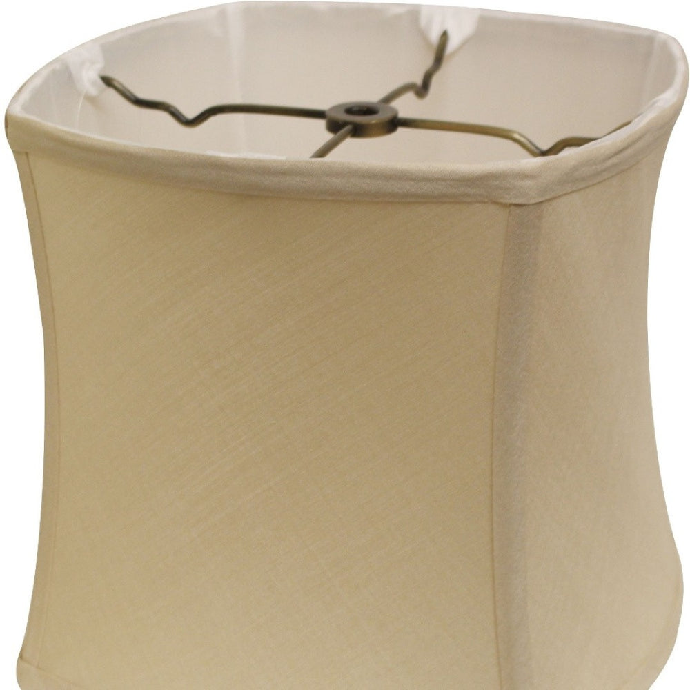 HomeRoots Natural Pongee Silk Square Lamp Shade - Modern Elegance for Cozy Ambiance in Any Room Decor 469512